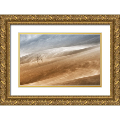Two Trees Gold Ornate Wood Framed Art Print with Double Matting by Hermann, Uschi