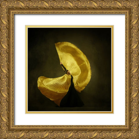 The Girl A Dance Gold Ornate Wood Framed Art Print with Double Matting by Hasheminasab, Moein
