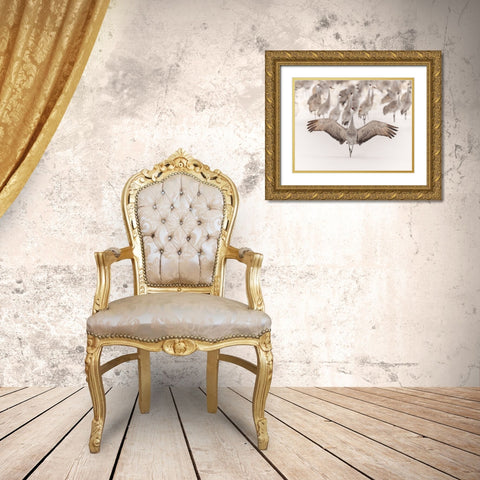 King Gold Ornate Wood Framed Art Print with Double Matting by Wang, Qingsong