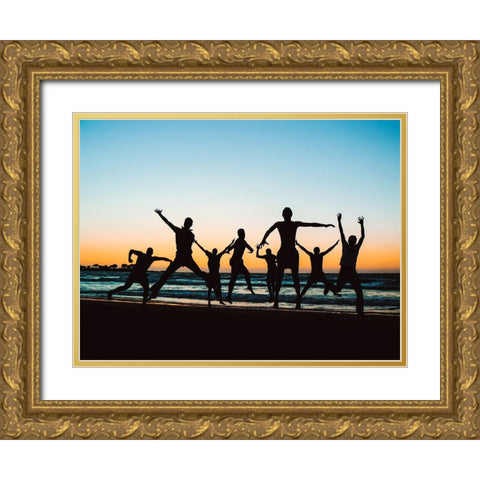 Jumping Gold Ornate Wood Framed Art Print with Double Matting by Kazzaz, Mohamed