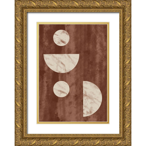 Geo Marble Gold Ornate Wood Framed Art Print with Double Matting by 1x Studio II