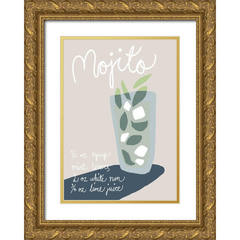 Mojito Gold Ornate Wood Framed Art Print with Double Matting by 1x Studio II