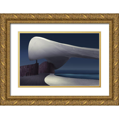 At The Seaside Of Dreams Gold Ornate Wood Framed Art Print with Double Matting by Xibiaohuang