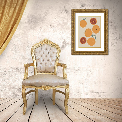 Blood Orange Gold Ornate Wood Framed Art Print with Double Matting by 1x Studio II