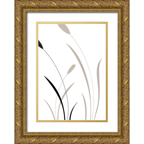 Bunny Grass 02 Gold Ornate Wood Framed Art Print with Double Matting by 1x Studio II