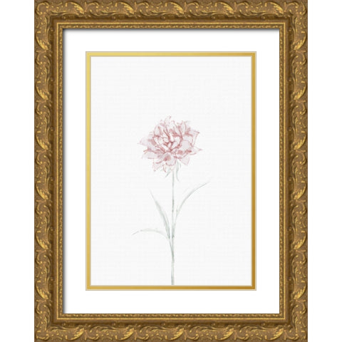 Peony 02 Gold Ornate Wood Framed Art Print with Double Matting by 1x Studio II