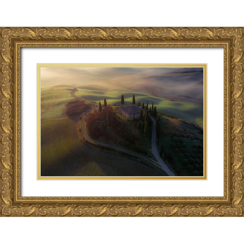 Tuscan Heart Gold Ornate Wood Framed Art Print with Double Matting by Kravanja, Jure