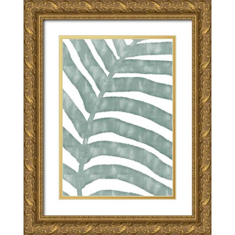Palm Stripes Gold Ornate Wood Framed Art Print with Double Matting by 1x Studio II