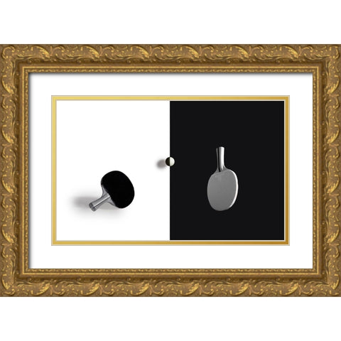 Match Point Gold Ornate Wood Framed Art Print with Double Matting by Zhong, John-Mei