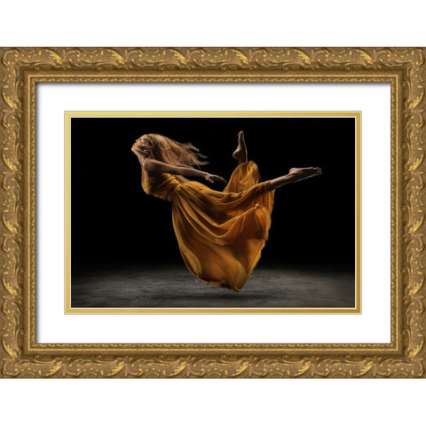 Flying Free Gold Ornate Wood Framed Art Print with Double Matting by Kisworo, Sebastian