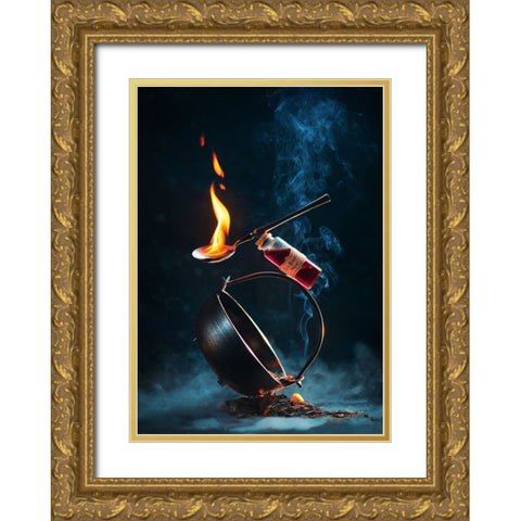 Fire Breath Potion Gold Ornate Wood Framed Art Print with Double Matting by Belenko, Dina