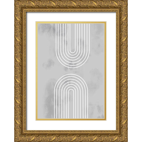 Archs In Ice Gold Ornate Wood Framed Art Print with Double Matting by 1x Studio II