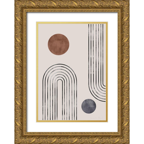 Archs And Buds Gold Ornate Wood Framed Art Print with Double Matting by 1x Studio II