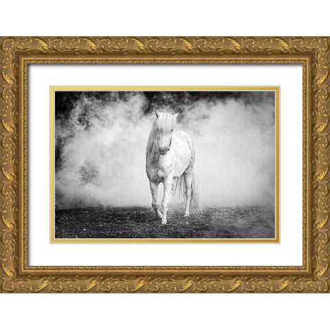 Icelandic Pony Gold Ornate Wood Framed Art Print with Double Matting by C. Sink, Jeffrey