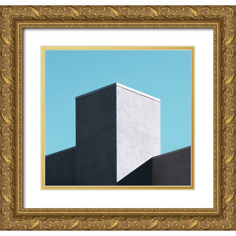 Minimal Gold Ornate Wood Framed Art Print with Double Matting by Khorsand, Parsoa