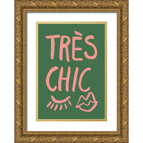 TrAus Chic Green Gold Ornate Wood Framed Art Print with Double Matting by 1x Studio