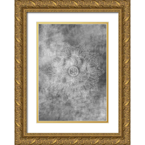 Mandala Smokey Gold Ornate Wood Framed Art Print with Double Matting by 1x Studio II