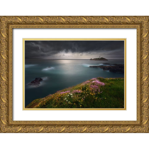 Godrevy Point... Gold Ornate Wood Framed Art Print with Double Matting by Browko, Krzysztof