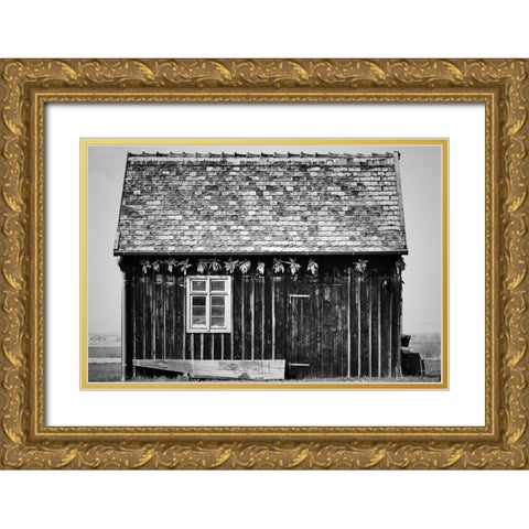 Old Shed Gold Ornate Wood Framed Art Print with Double Matting by Ebert, Steffen