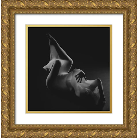 The Net Gold Ornate Wood Framed Art Print with Double Matting by Yang, James