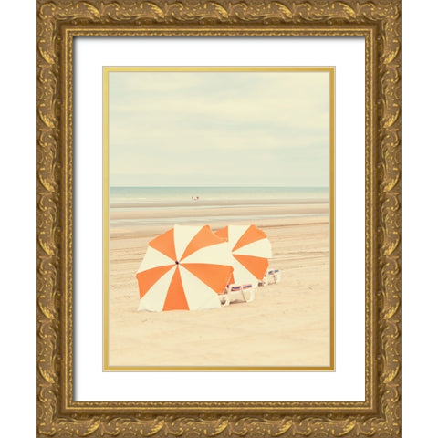 Umbrella Gold Ornate Wood Framed Art Print with Double Matting by Della Latta, Massimo