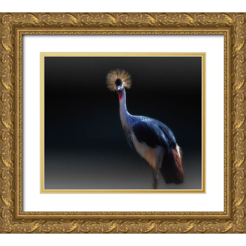 crane Gold Ornate Wood Framed Art Print with Double Matting by Kamera
