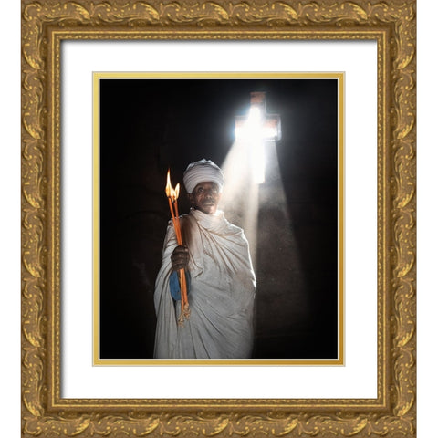 The Monk Gold Ornate Wood Framed Art Print with Double Matting by Luis Duran, Juan