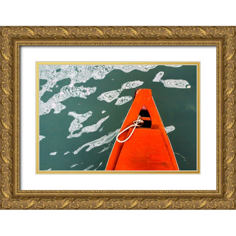 Red Gold Ornate Wood Framed Art Print with Double Matting by Erkmen, Ugur