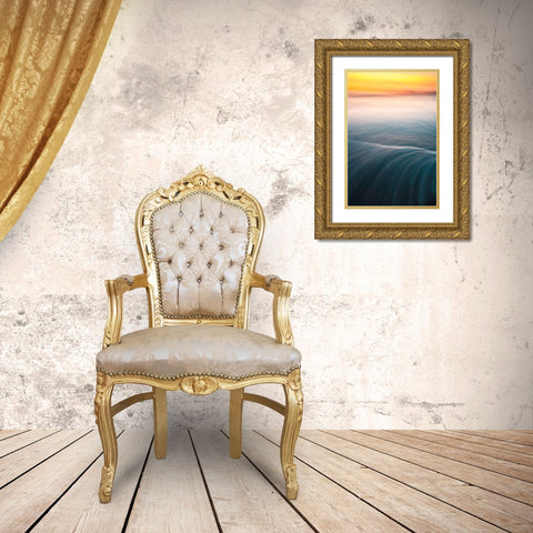 Dance In The Sea Gold Ornate Wood Framed Art Print with Double Matting by Luo, Jana