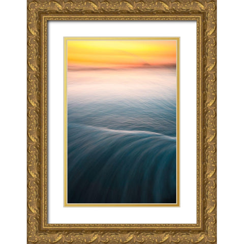 Dance In The Sea Gold Ornate Wood Framed Art Print with Double Matting by Luo, Jana