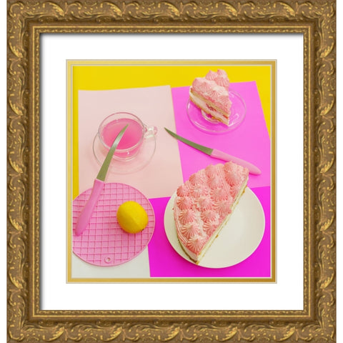 Pink Mood Gold Ornate Wood Framed Art Print with Double Matting by Gromova, Elena