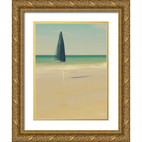 The Green Umbrella Gold Ornate Wood Framed Art Print with Double Matting by Della Latta, Massimo