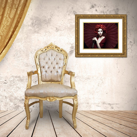 Kyoko Gold Ornate Wood Framed Art Print with Double Matting by Siegart