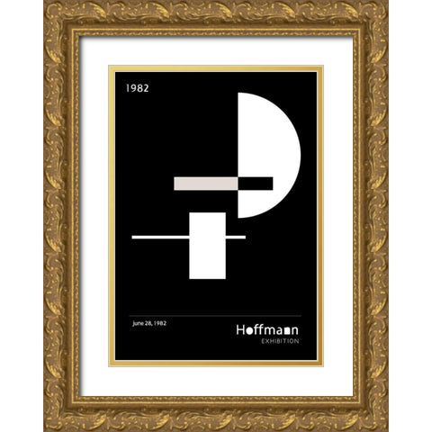 1982 Graphic Gold Ornate Wood Framed Art Print with Double Matting by 1x Studio II