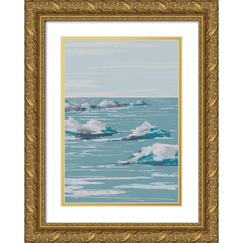 Seascape Gold Ornate Wood Framed Art Print with Double Matting by 1x Studio II