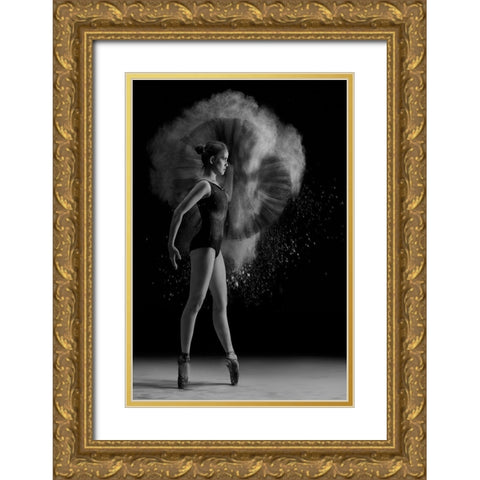 Captain Ballerina Gold Ornate Wood Framed Art Print with Double Matting by Kisworo, Sebastian