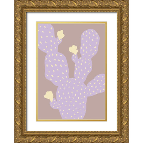 Lilac Cactus Gold Ornate Wood Framed Art Print with Double Matting by 1x Studio