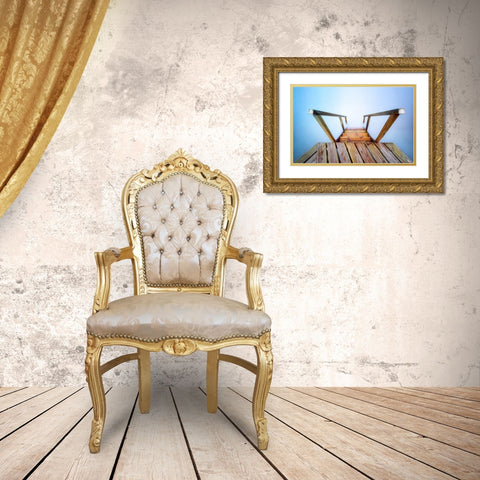 Stairway To The Mediterranean Gold Ornate Wood Framed Art Print with Double Matting by Antonio Trivino, Jose