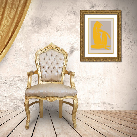 Yellow Figure Gold Ornate Wood Framed Art Print with Double Matting by 1x Studio II