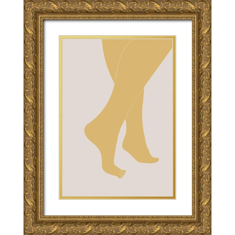 Tip Toe Gold Ornate Wood Framed Art Print with Double Matting by 1x Studio II