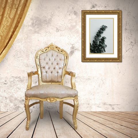 Eucalyptus Wall 01 Gold Ornate Wood Framed Art Print with Double Matting by 1x Studio III