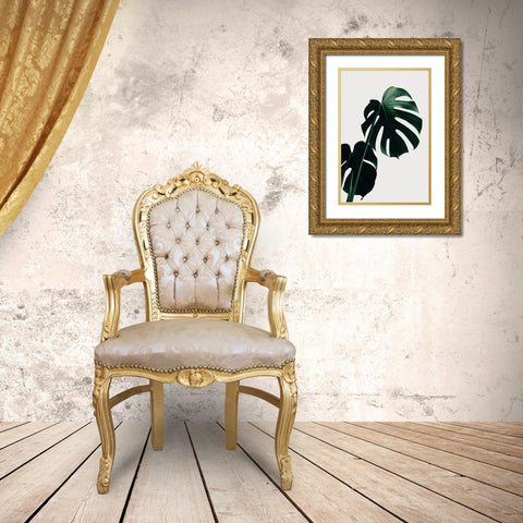 Monstera Natural 03 Gold Ornate Wood Framed Art Print with Double Matting by 1x Studio III