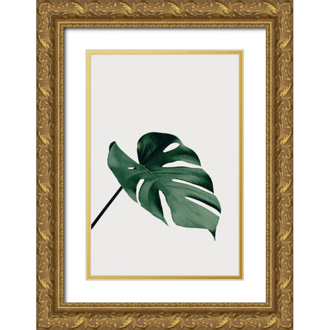 Monstera Natural 05 Gold Ornate Wood Framed Art Print with Double Matting by 1x Studio III