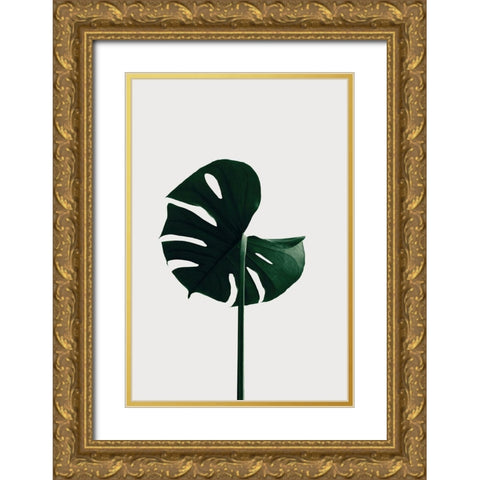 Monstera Natural 06 Gold Ornate Wood Framed Art Print with Double Matting by 1x Studio III