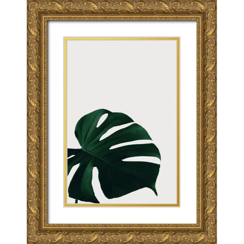 Monstera Natural 08 Gold Ornate Wood Framed Art Print with Double Matting by 1x Studio III