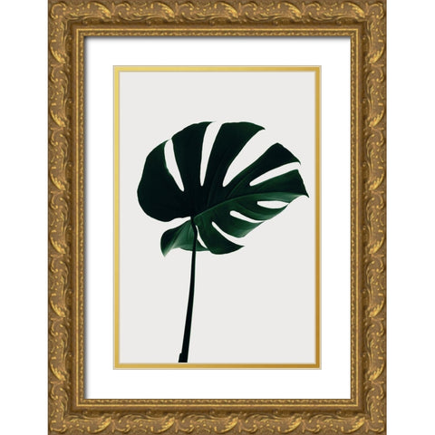 Monstera Natural 10 Gold Ornate Wood Framed Art Print with Double Matting by 1x Studio III