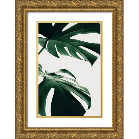 Monstera Natural 12 Gold Ornate Wood Framed Art Print with Double Matting by 1x Studio III