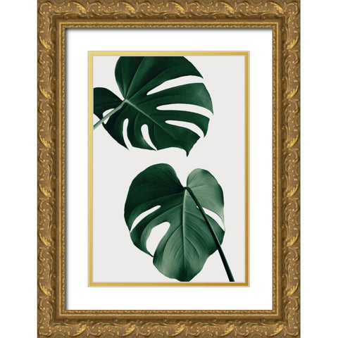Monstera Natural 18 Gold Ornate Wood Framed Art Print with Double Matting by 1x Studio III
