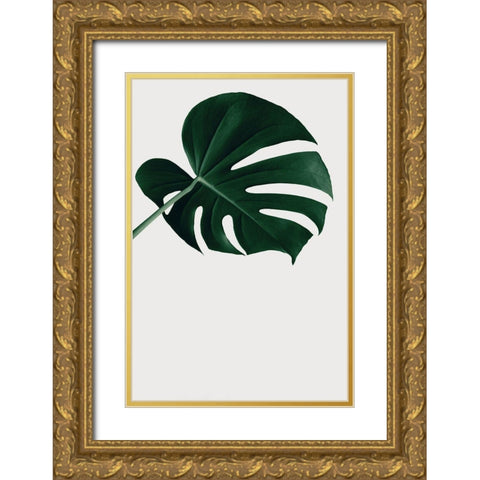 Monstera Natural 19 Gold Ornate Wood Framed Art Print with Double Matting by 1x Studio III