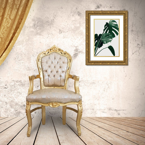Monstera Natural 22 Gold Ornate Wood Framed Art Print with Double Matting by 1x Studio III